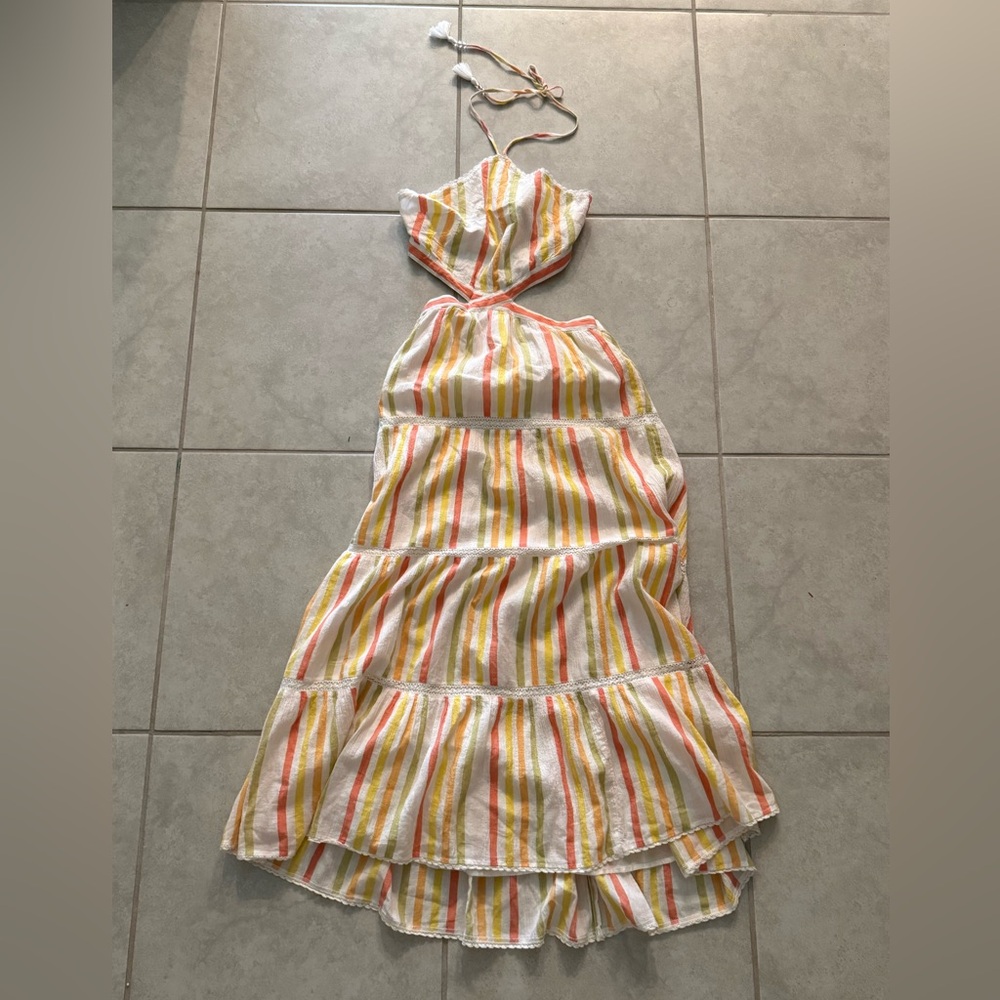 AERIE Color Striped Multicolor Summer Dress NWT